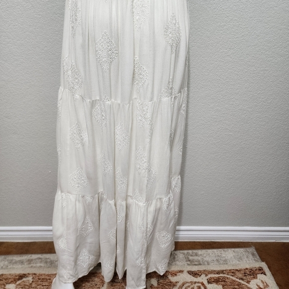 Lovestitch Gauze Cream Boho Coastal Cowgirl Maxi Dress Size S - Picture 8 of 14